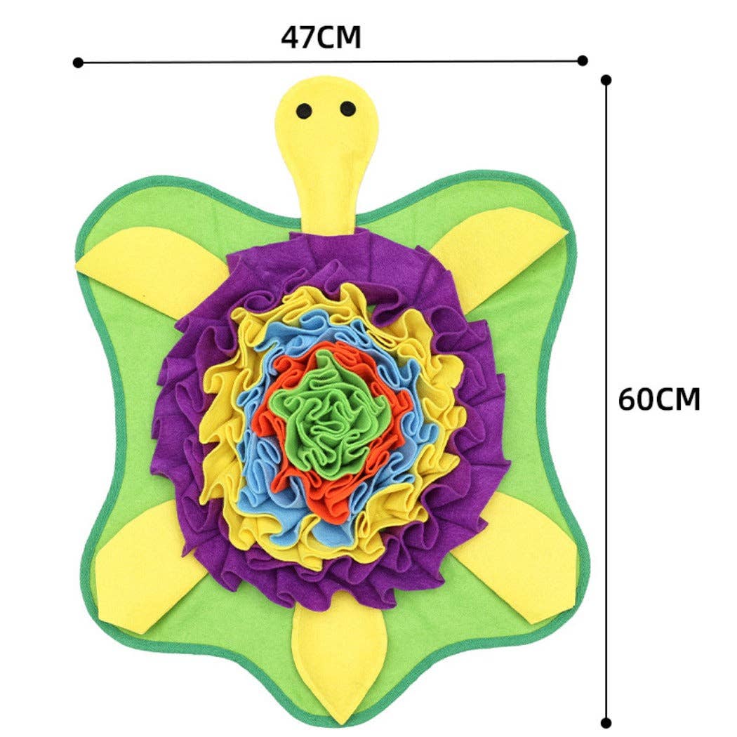 Cheerhunting - Vente Tapis de gamelle – chien - Snuffy - Tapis à priser en forme de tortue pour animaux de compagnie3