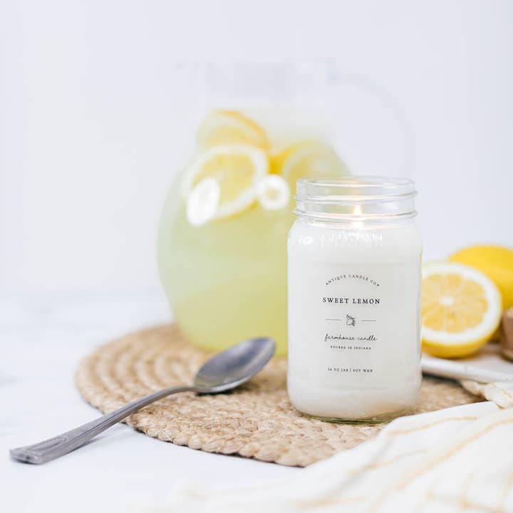 Antique Candle Co.® - Wholesale Jar/Filled Candle - Sweet Lemon - Soy Wax Mason Jar Candle2