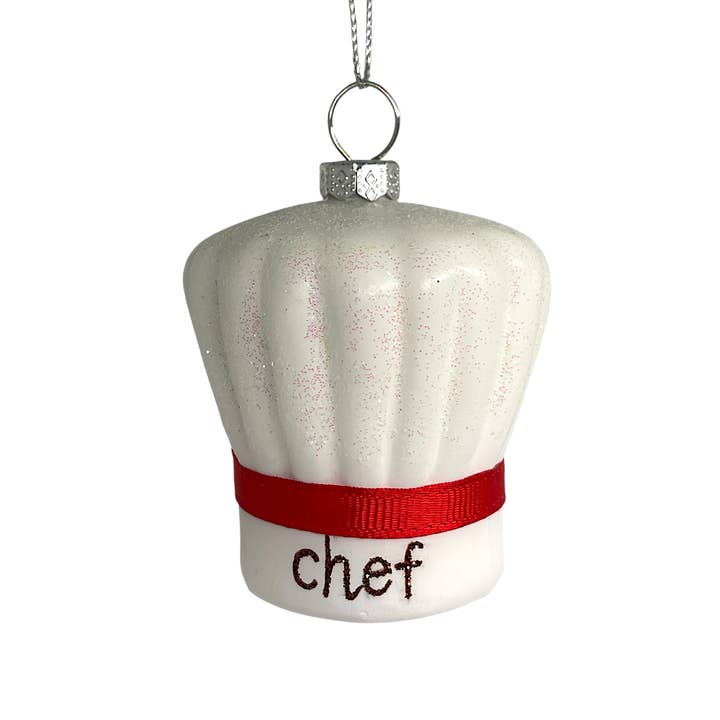 Ornamento di Natale a forma di Cappello da Chef – Decorazione Natalizia in Vetro per la vendita all'ingrosso da parte di Noel Box
