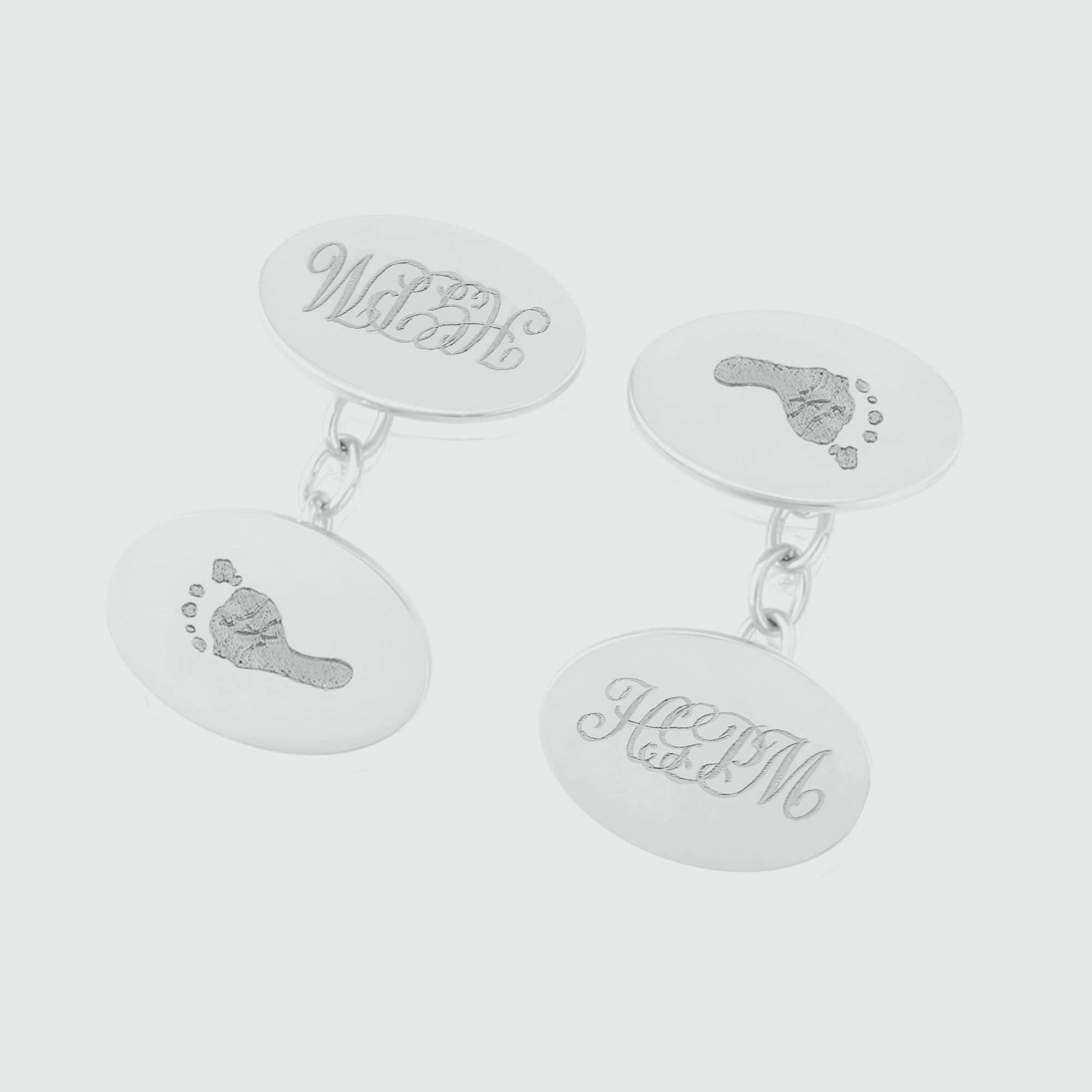 Auree Jewellery – wholesale Cufflinks – Bellevue Sterling Silver Footprint Cufflinks1