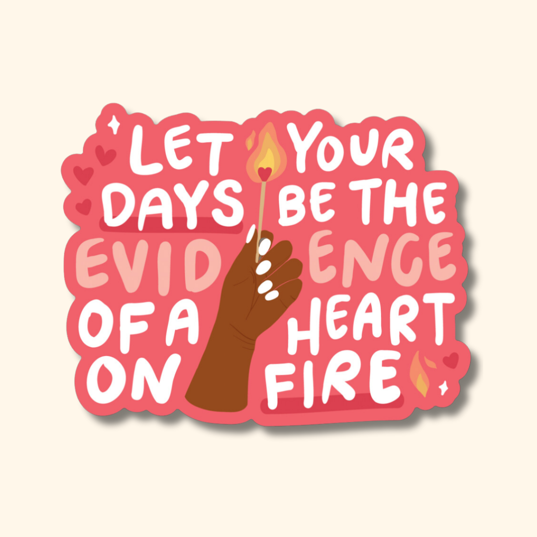 Oh Happy Dani - Wholesale Sticker - A Heart on Fire Sticker0