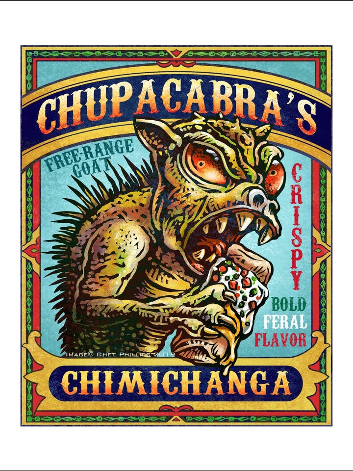 Chupacabra's Chimichanga 8 x 10 print for wholesale by ChetArt