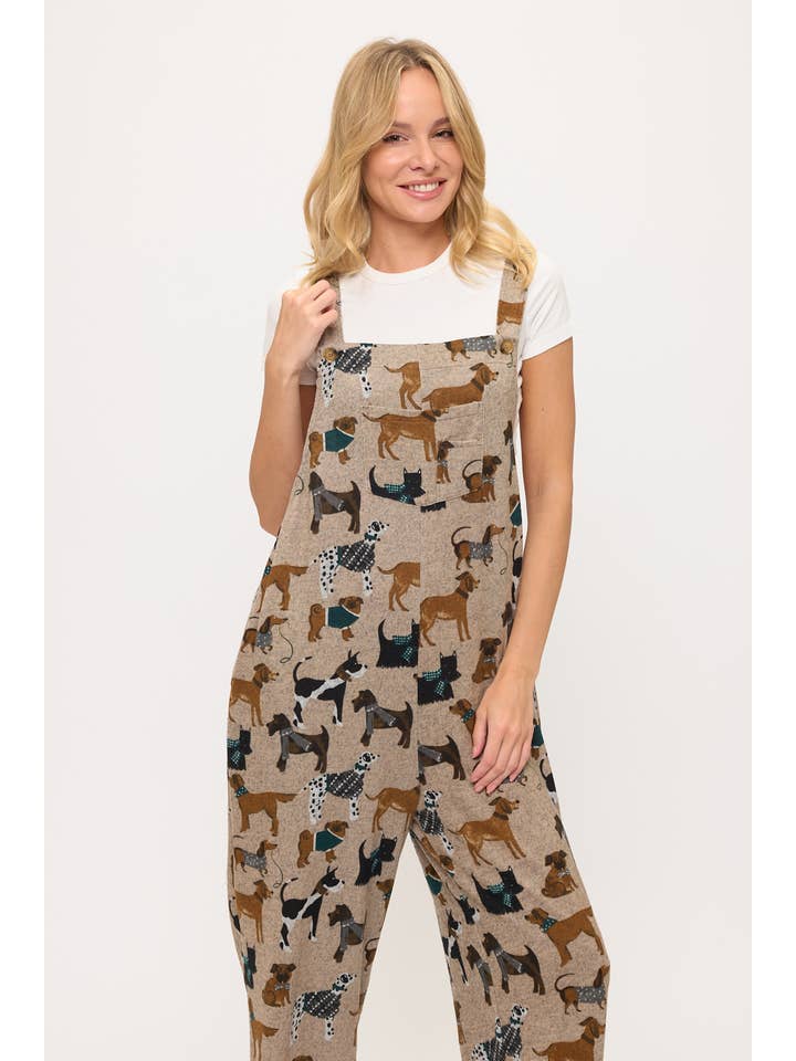 SM WARDROBE - Wholesale Overall - Dames - VAKANTIEHONDEN PRINT OVERALLS1