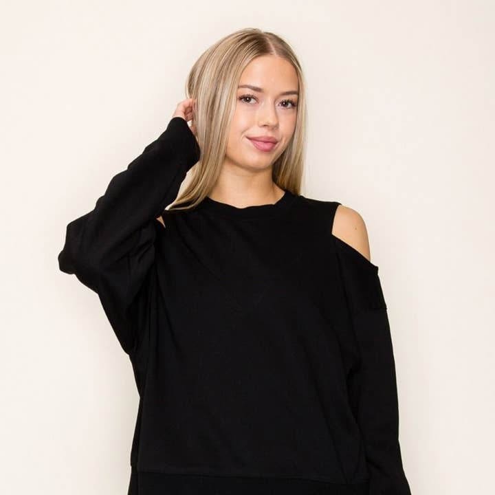 T10909 Long Sleeve Solid Knit Top for wholesale by White Birch