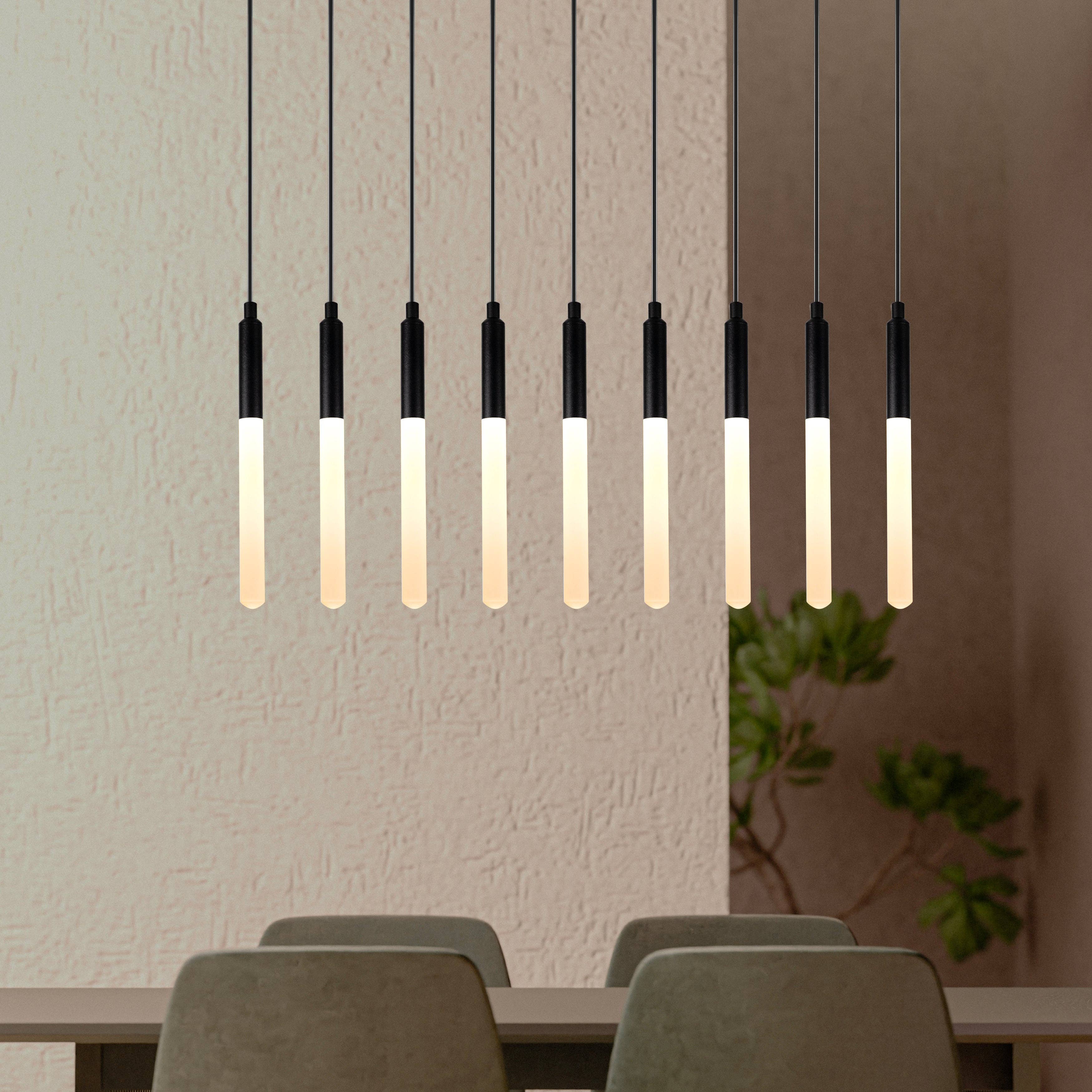 Eclipse Lighting – Engroshandel Lysekrone/pendellampe – LED-rør Moderne Multi Vedhængslampe til Trappe, Trappeopgang Lysekrone, Slankt Rør Vedhængslampe, 3 Etagers Vedhængslampe, Lysarmatur12