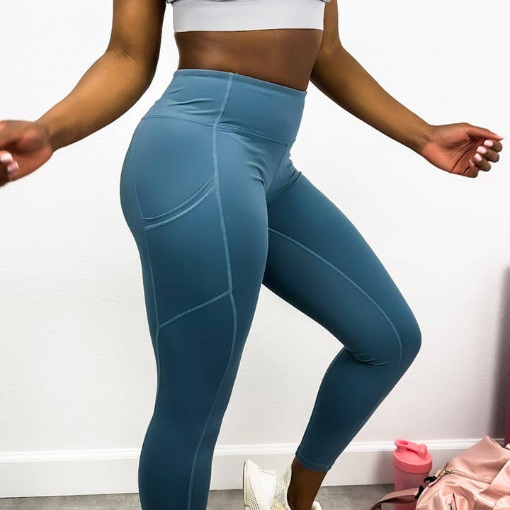 Mid-Rise Elevated Seaming Leggings for wholesale by Active by Anna-Kaci