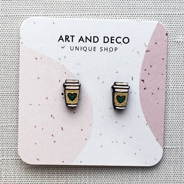 Mini Coffee Cup Earrings for wholesale by Art and Deco Shop