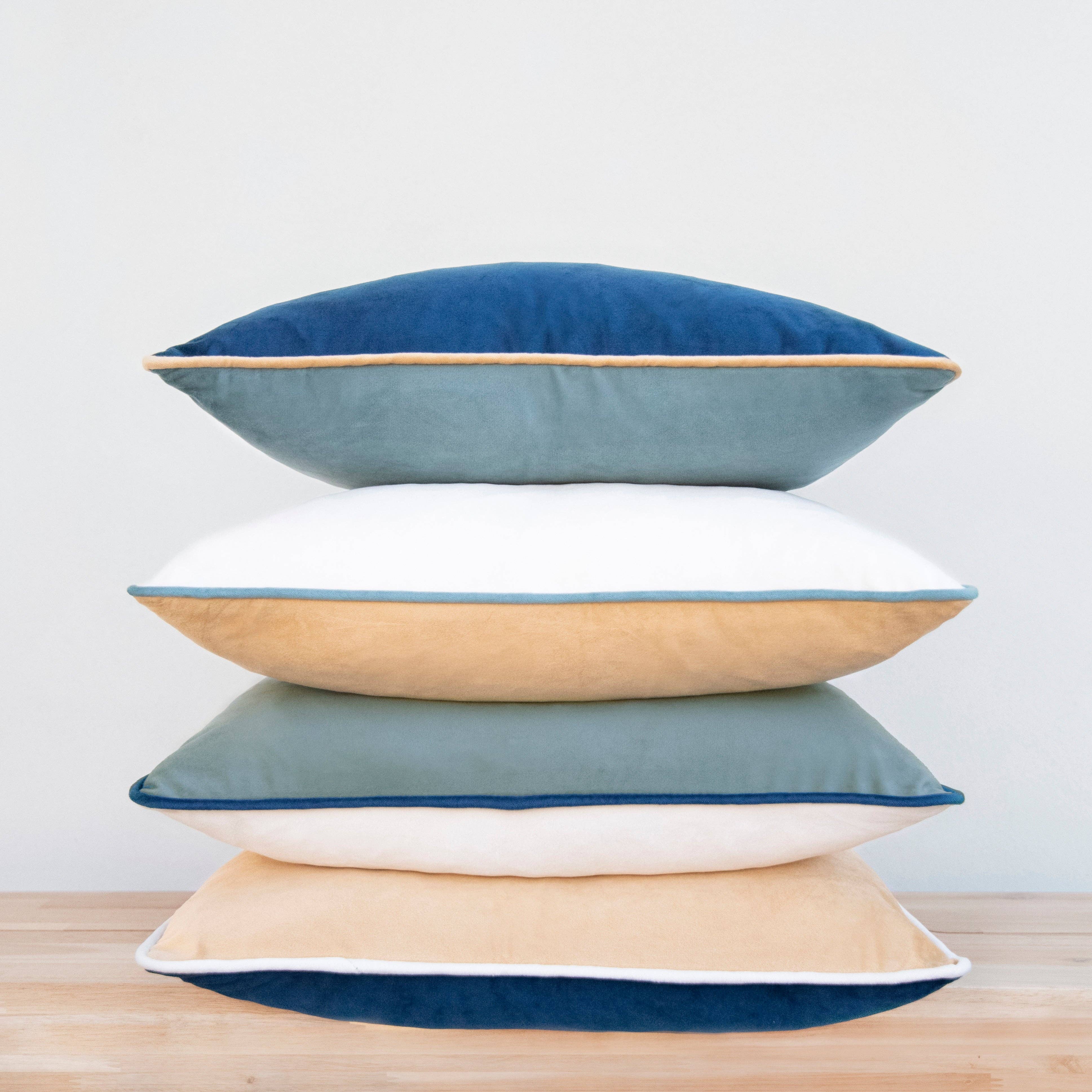 Monday Moose - Wholesale Throw/Decorative Pillow - Monteverde Pillow Covers (4-Pack) - Blue/Beige5