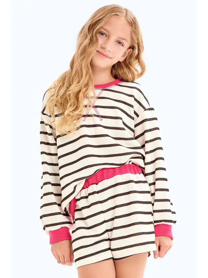Good Girl - Wholesale Sweatshirt - Kids - Stripe French Terry Sweatshirt4