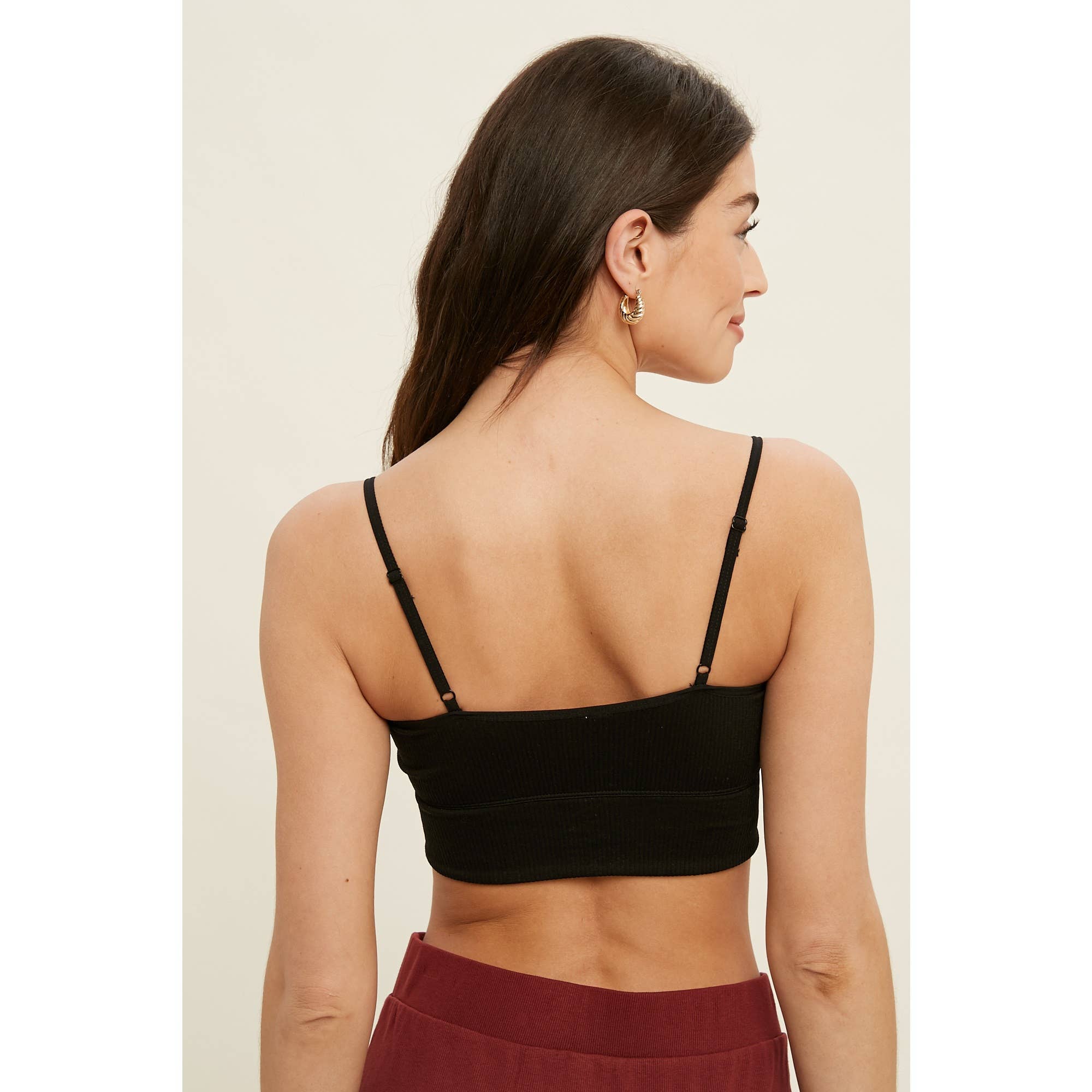 Wishlist Apparel - Wholesale Bralette - Women's - RIBBED SEAMLESS BRALETTE WITH DETAIL / WL22-66222