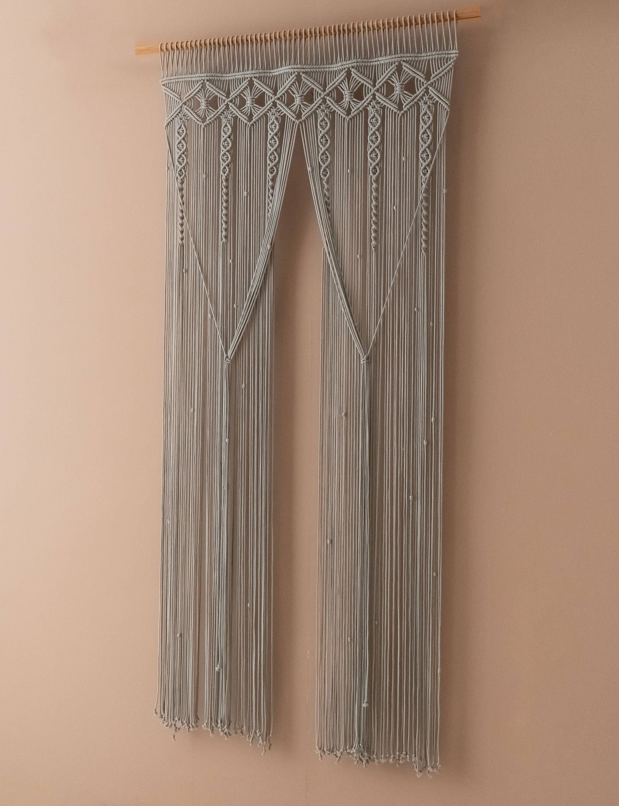 HeartCrafted - Vente Rideaux - Rideau macramé Boho pour porte et fenêtre C0617