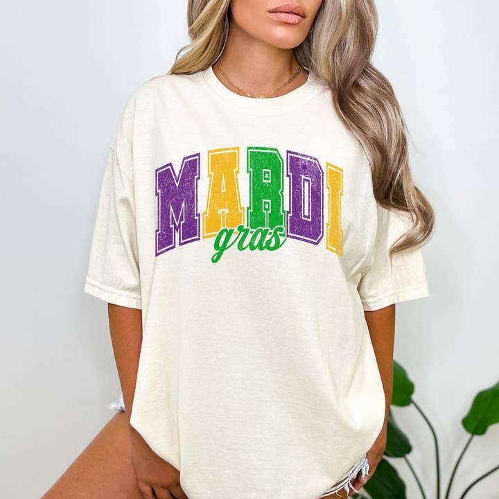 Mardi Gras Tee for wholesale by Sweet Grace Boutique