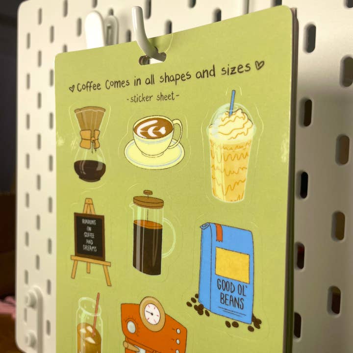 Tiday Art - Wholesale Sticker - Coffee Vinyl Sticker Sheet – 5x7 Café-Inspired Designs2