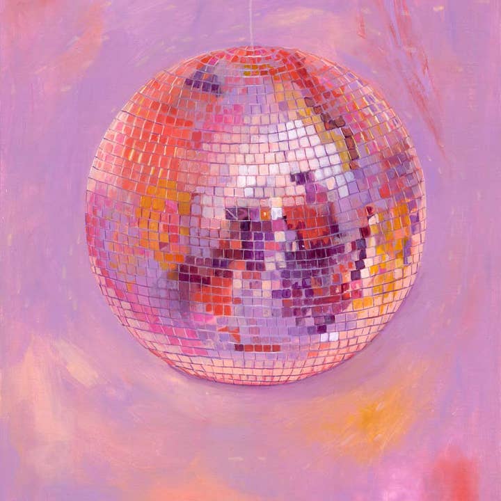Pastel disco ball print for wholesale by Georgie Web Art
