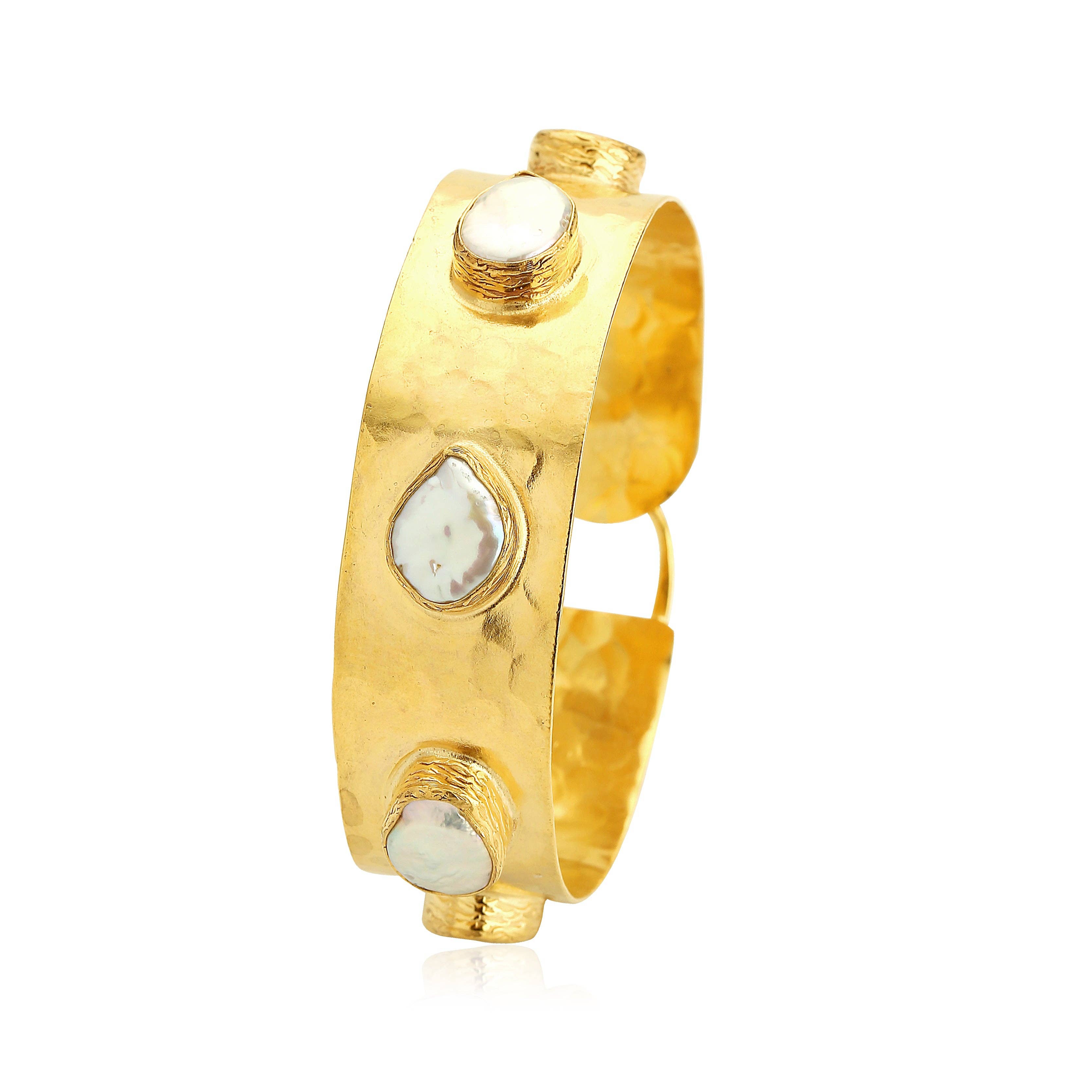 Chakarr Jewelry – Großhandel Manschettenarmband – CORE | Byzantinische Armreifen aus handgehämmertem Goldton0