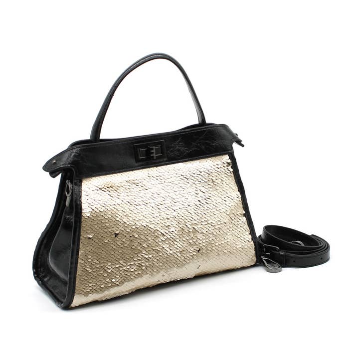GLITTERS Handbag with reversible sequins for wholesale by Vimoda