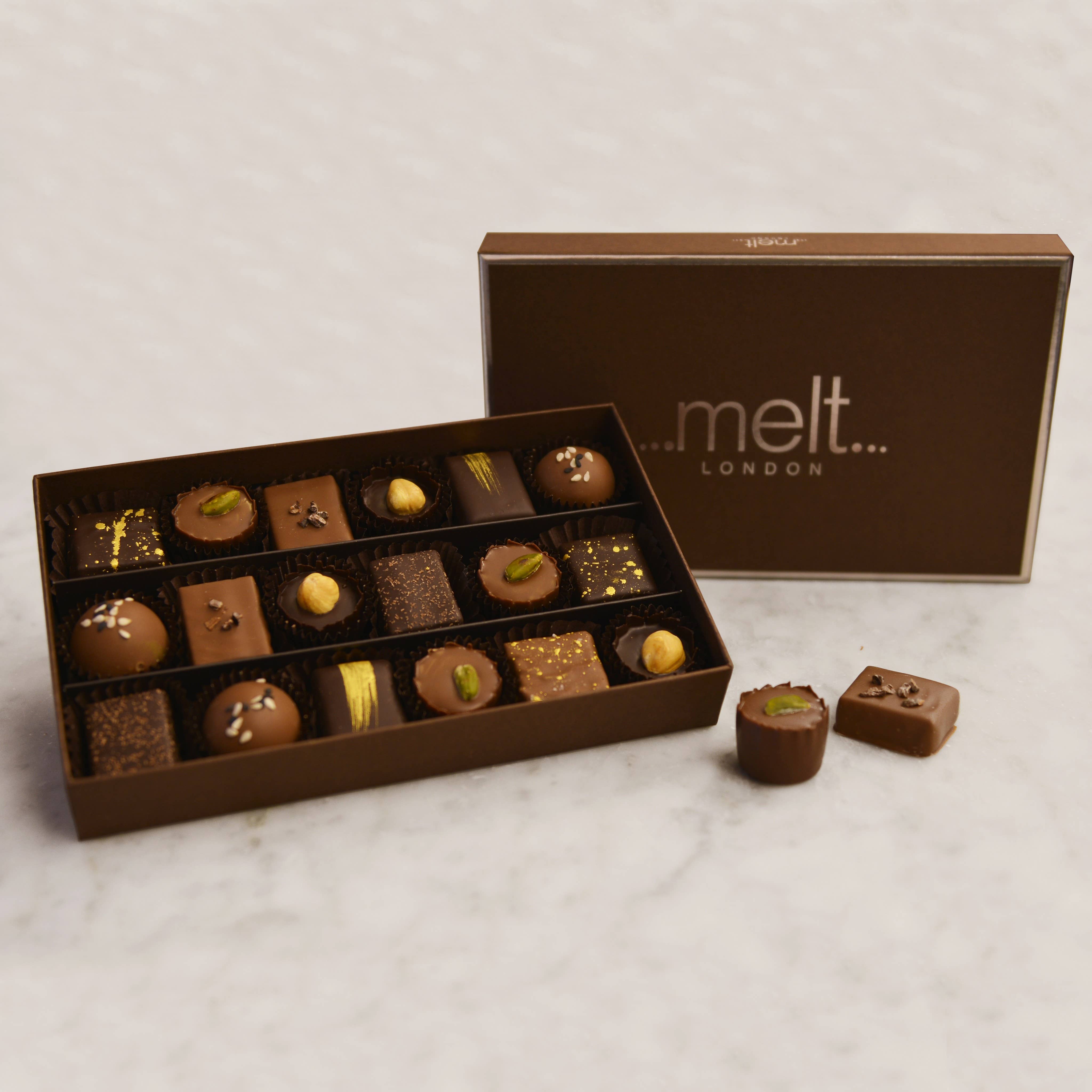 Melt Chocolates - Wholesale Chocolate box - Chocolatier Gift Box of 18 Pieces1