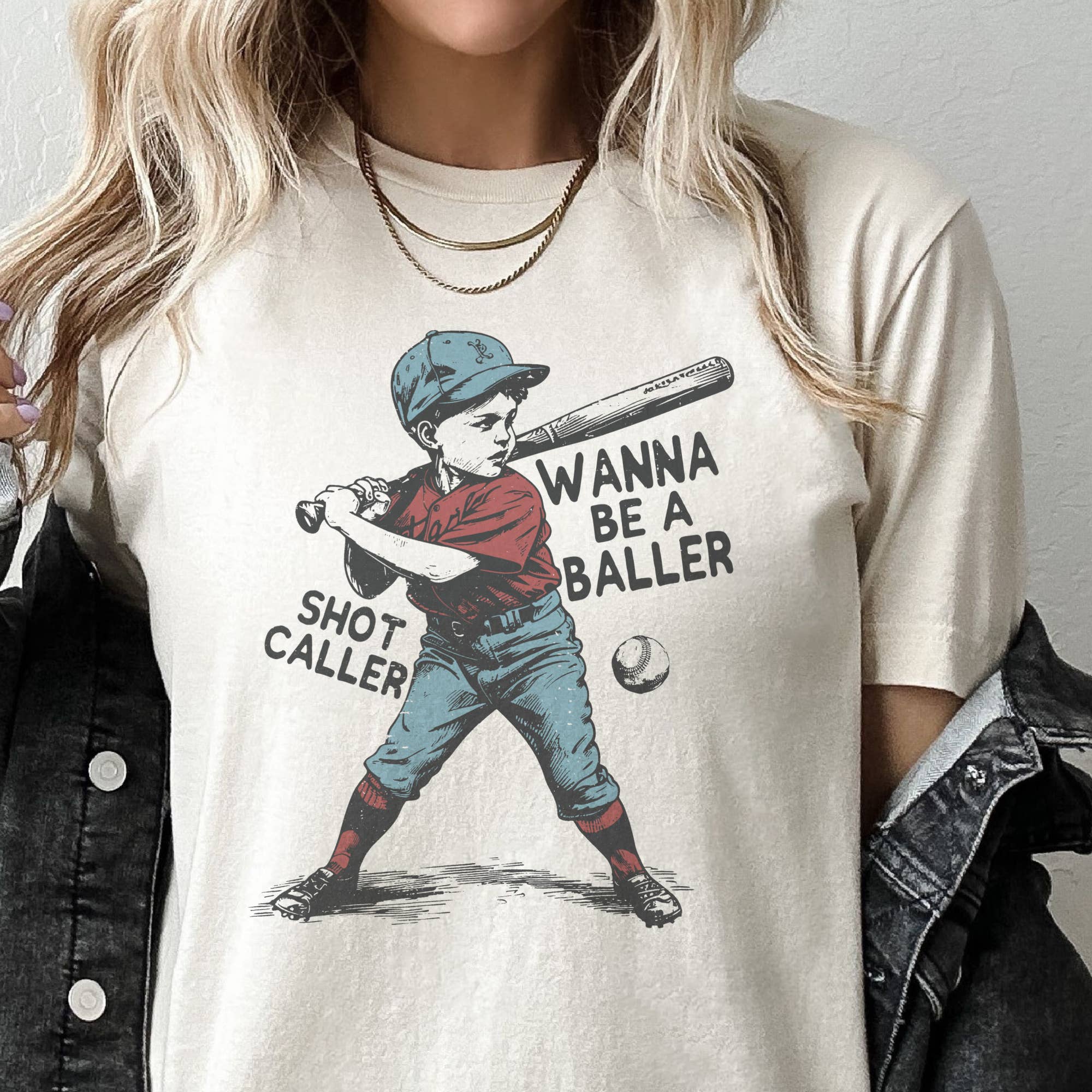 Par.tees by Party On! - Wholesale T-Shirt (Graphic) - Women's - Baseball Raising Baller Bat Sports Little League Graphic Tee1