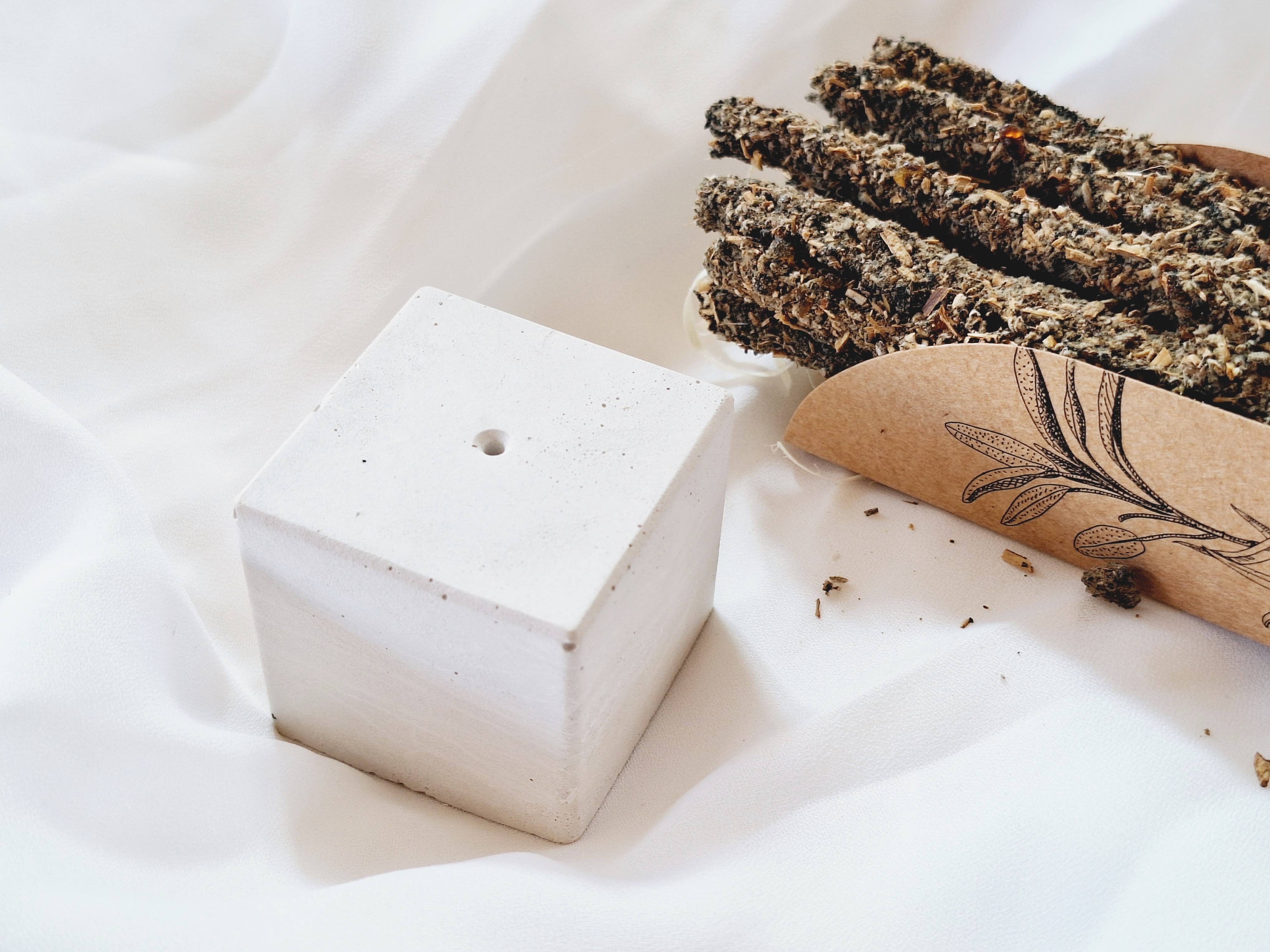 Your Nice Things - Candles - - Wholesale Incense Holder - Square grey cement incense holder0