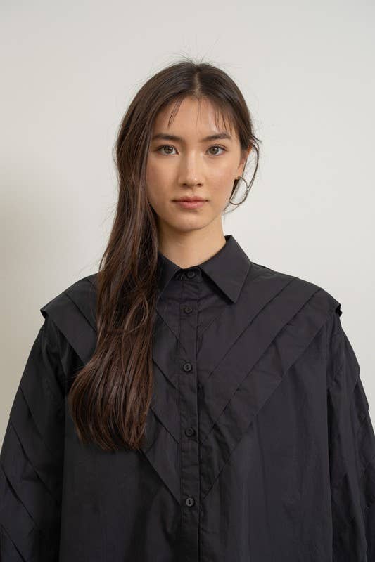 Heyson – wholesale Buttoned-down shirt – Women's – LT1065 Elegant Layered White Blouse12