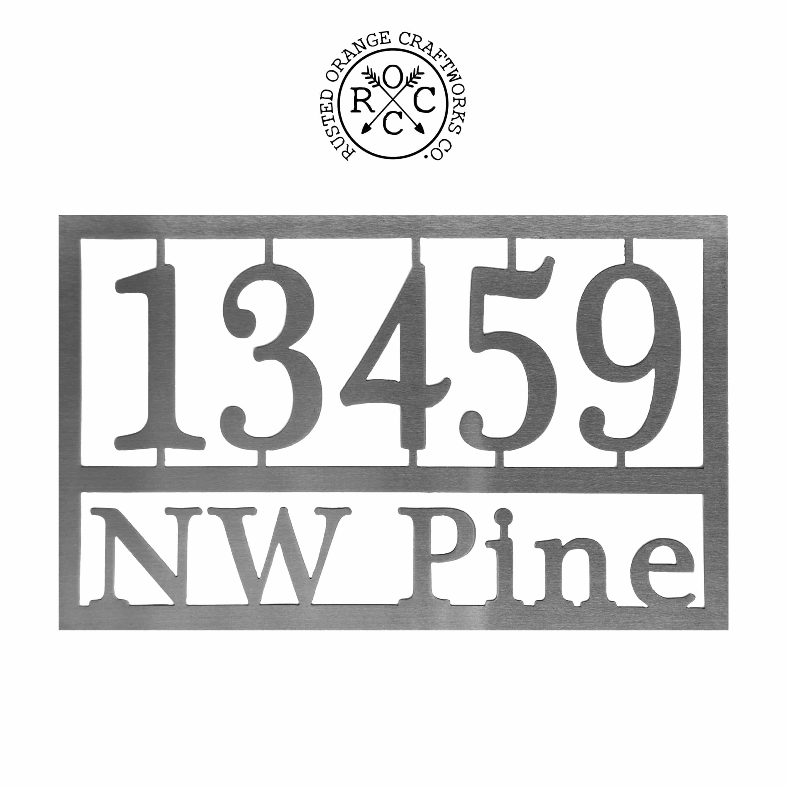 Rusted Orange Craftworks Co. - Wholesale Sign - Home Address Plaque - 3 Sizes - Personalized Metal Street Name and House Numbers Sign7