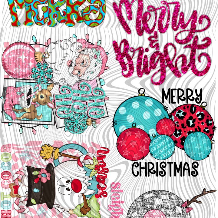 Christmas 2023 Pre Made 22x60 Gang Sheet DTF Transfer for wholesale by K and M Designs