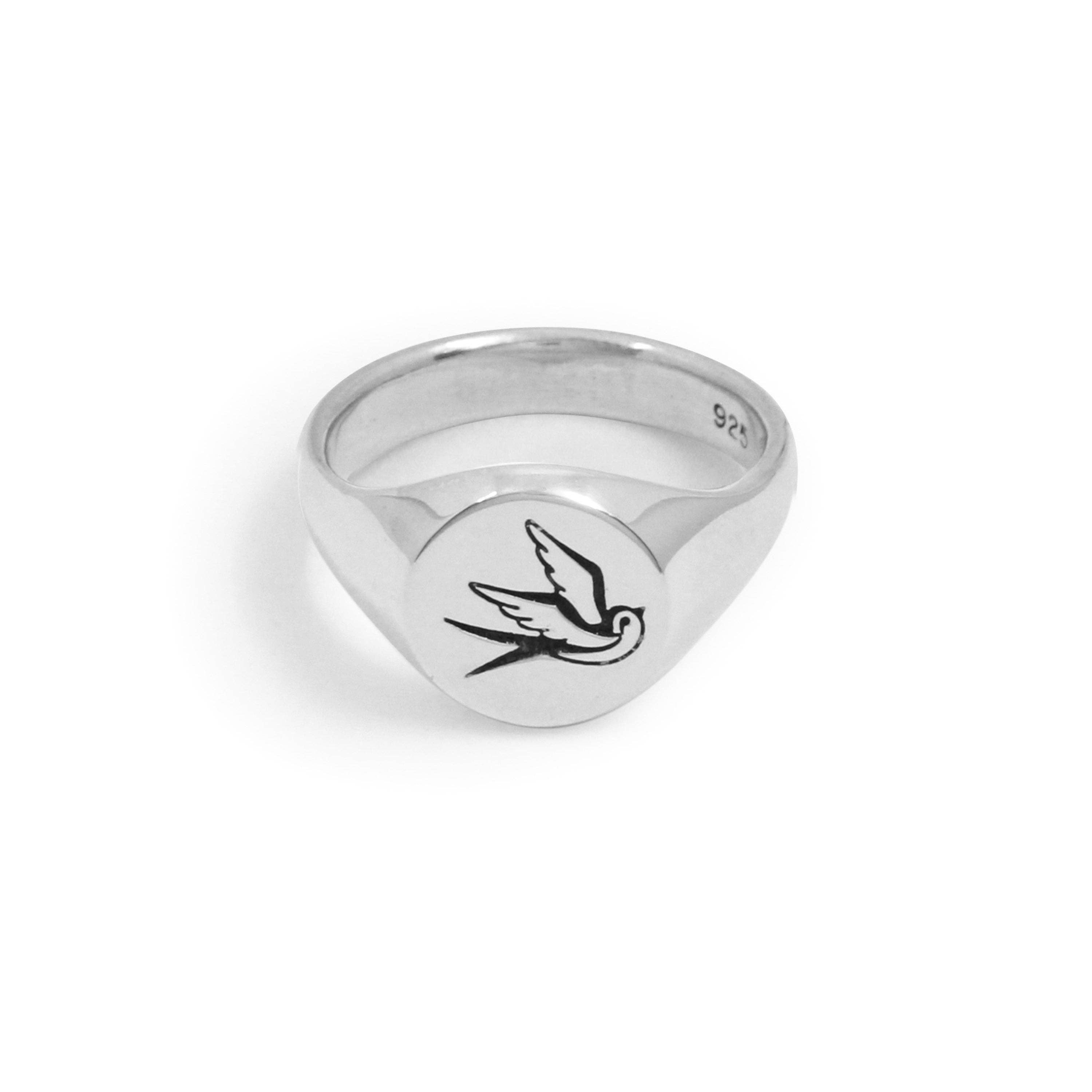 Futaba Hayashi – wholesale Signet ring – Swallow Signet Ring - Sterling Silver0