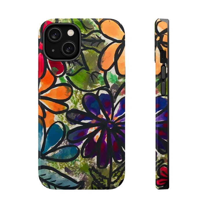 Magnetische Stevige Hoesjes – Speelsheid in Bloei Aquarel Bloemen voor wholesale door Oceane's Echo