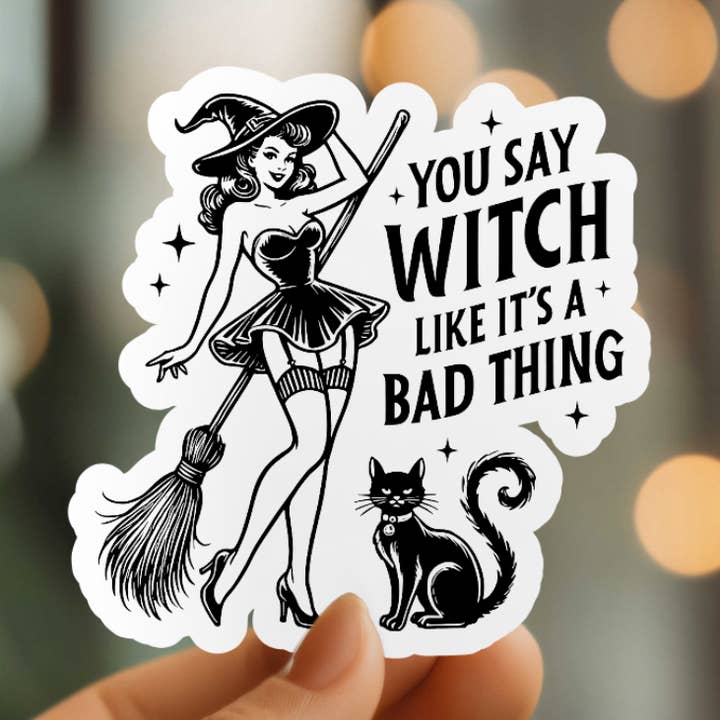 Lustiger Hexen-Vinylaufkleber für den Großhandel von Mystical Monkey Toes