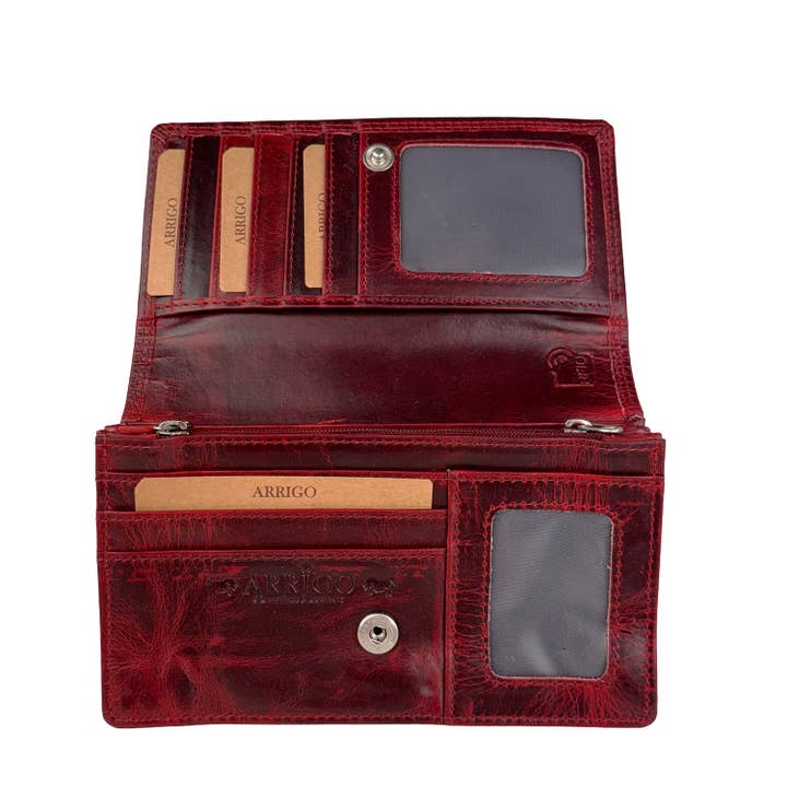 Arrigo - Wholesale Wallet - Women's - Arrigo oiled leather ladies wallet accordion - 5 colours3