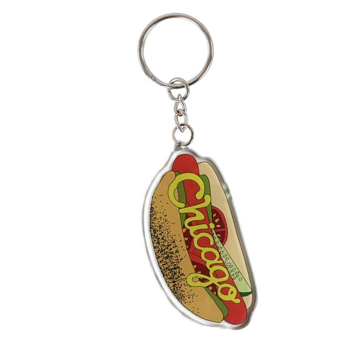 Chicago Hot Dog Keychain for wholesale by Drawn Goods