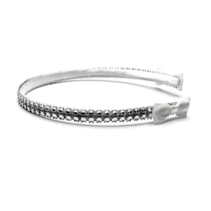 Tyes By Tara - Wholesale Fashion Headband - Women's - Vixen White Tyera | Sparkly White Rhinestone Mesh Headband3