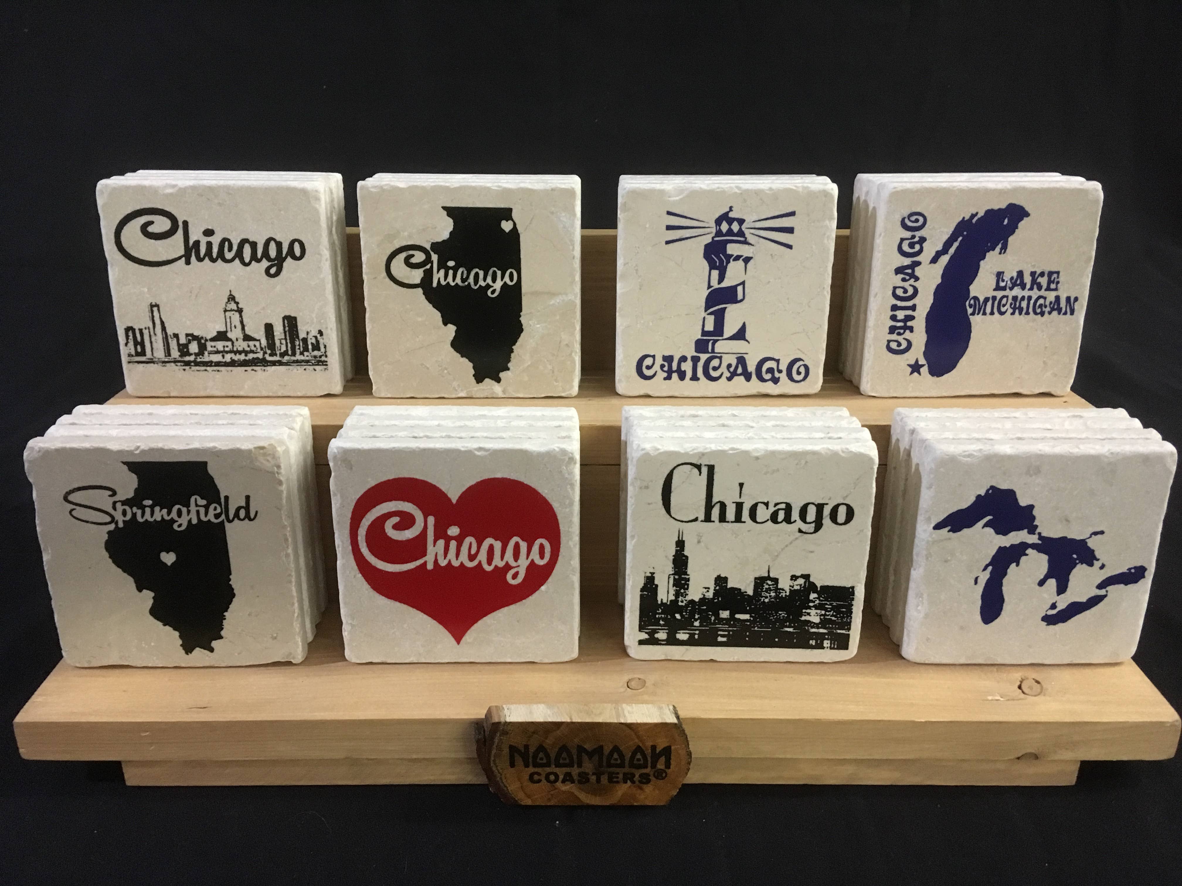 Noomoon - Wholesale Retailer Display - Home & Living - 8 Design Wooden Coaster Display8