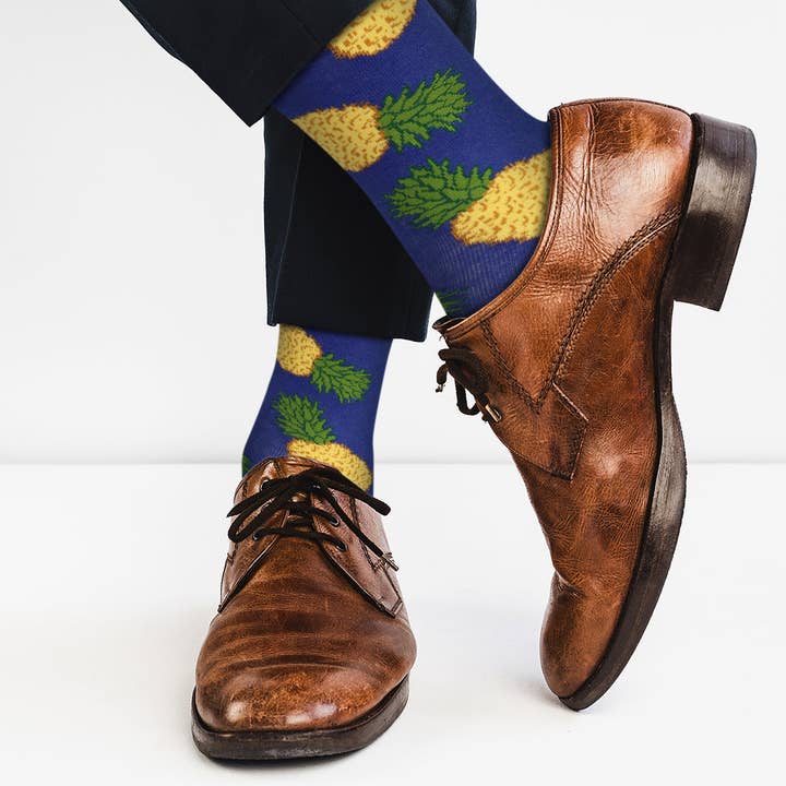 Real Sic – wholesale Socks – Unisex – Pineapples (Royal Blue) Socks - Comfy Cotton for Men & Women2