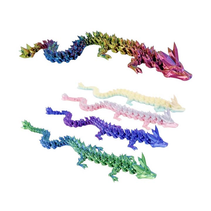 12pk 3D Print Tail Dragon Animal Figure Toy for wholesale by Diacly