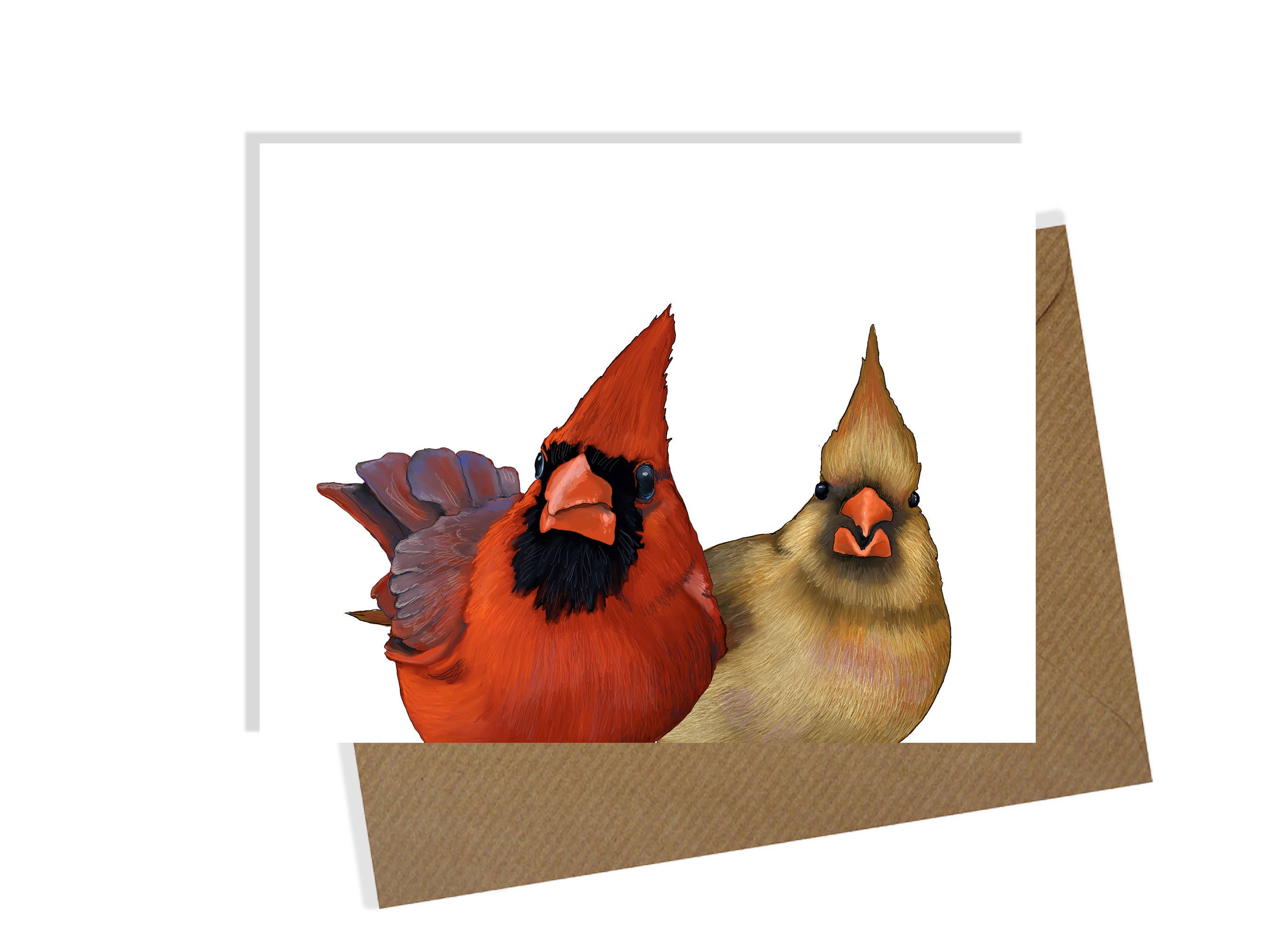 Julie Townsend Studio - Wholesale Stationery/Notecard Set - A2 Card Set  - CARDINAL LOVE BIRDS - Set of 10 Cards 2