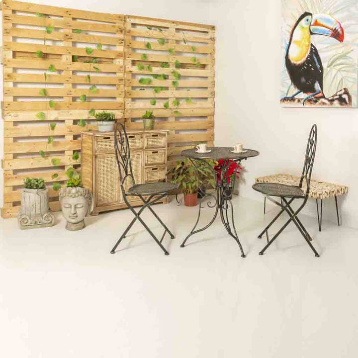 Creaciones Meng - Wholesale Sideboard - WOODEN SIDEBOARD AND GRID 86x33x78.5h cm1