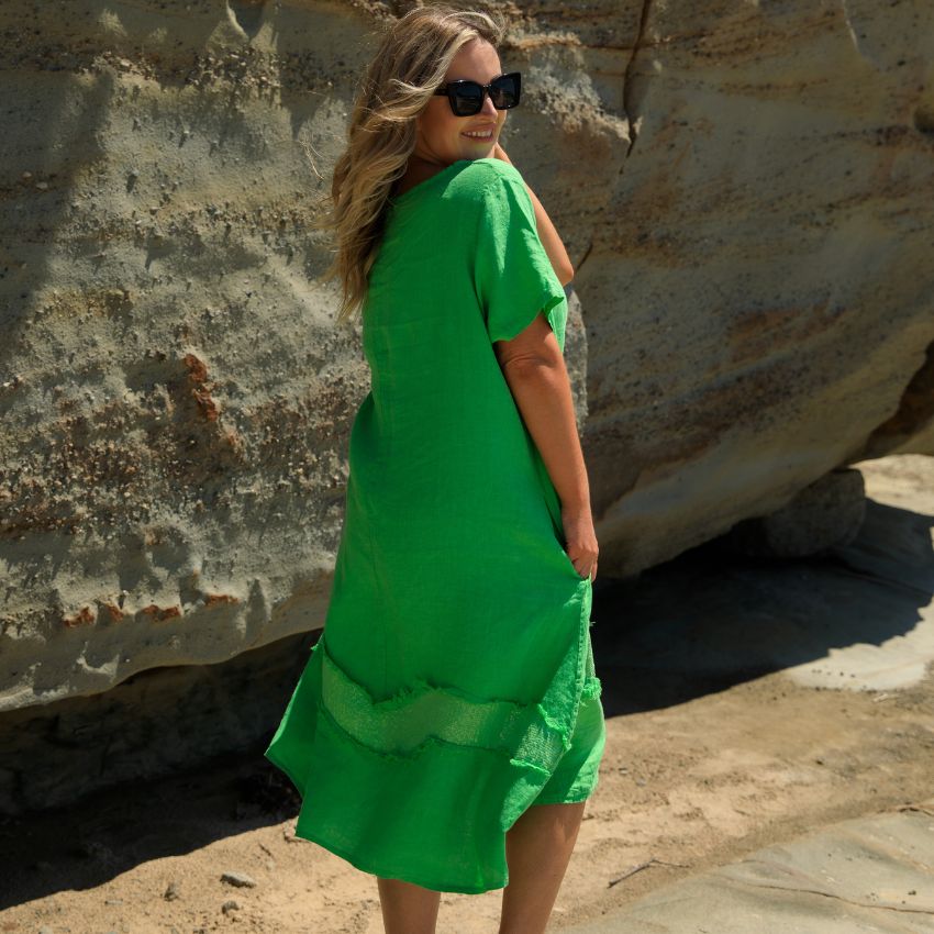 VeraMay - Wholesale Dress – Women's - 2942 Mela Vera May Italian Linen Dress5