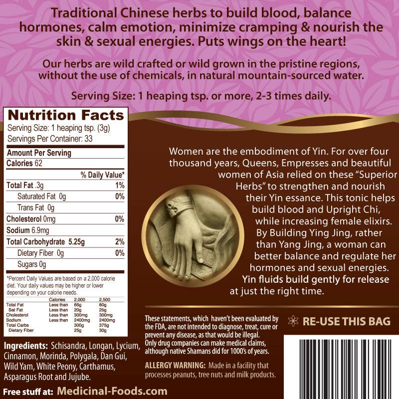 Medicinal Foods, LLC - Wholesale Protein/Superfood Powder - Women’s Tonic Female Hormone Balancing Herbal Blend1