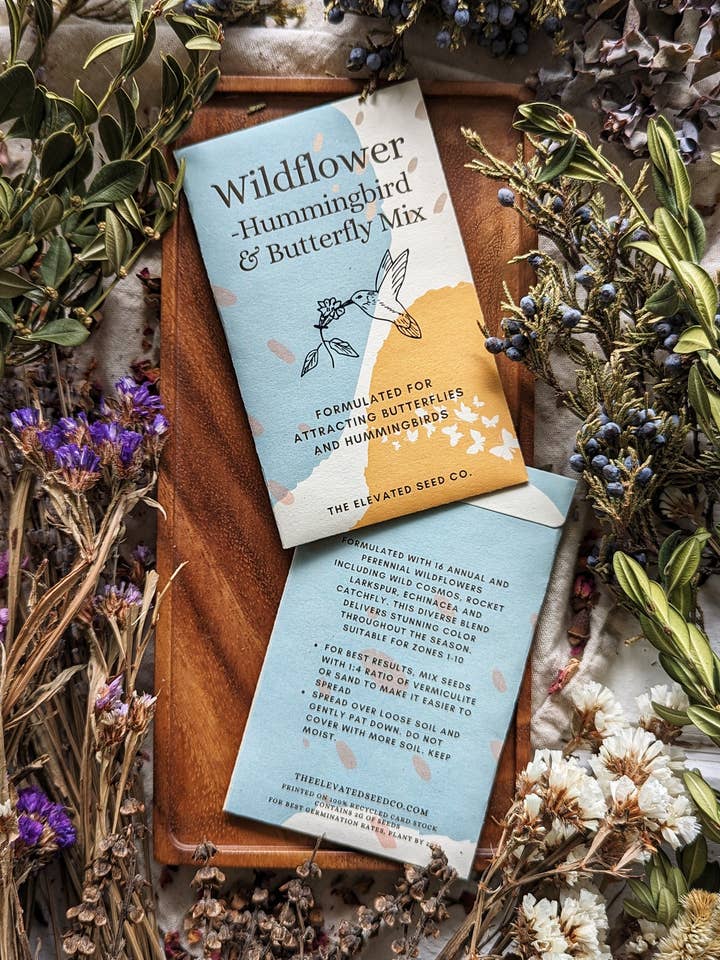 Wildflower Garden Seed Mix- Hummingbird & Butterfly for wholesale by The Elevated Seed Co.