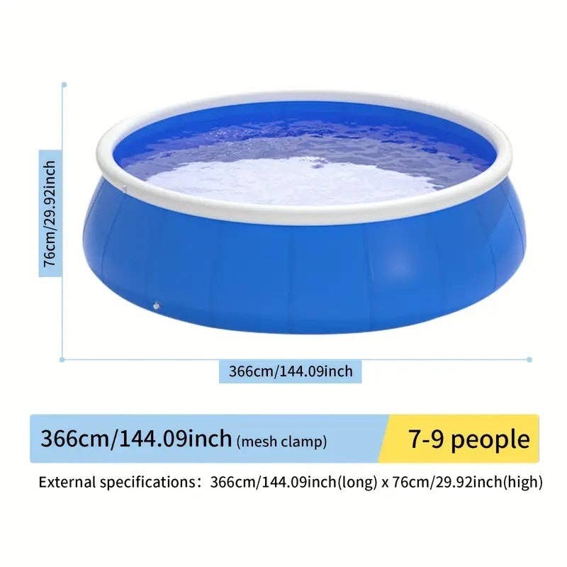 39F Inc. - Vente Jeu gonflable - Piscine Gonflable Papillon, 366*76cm, PVC Bleu3