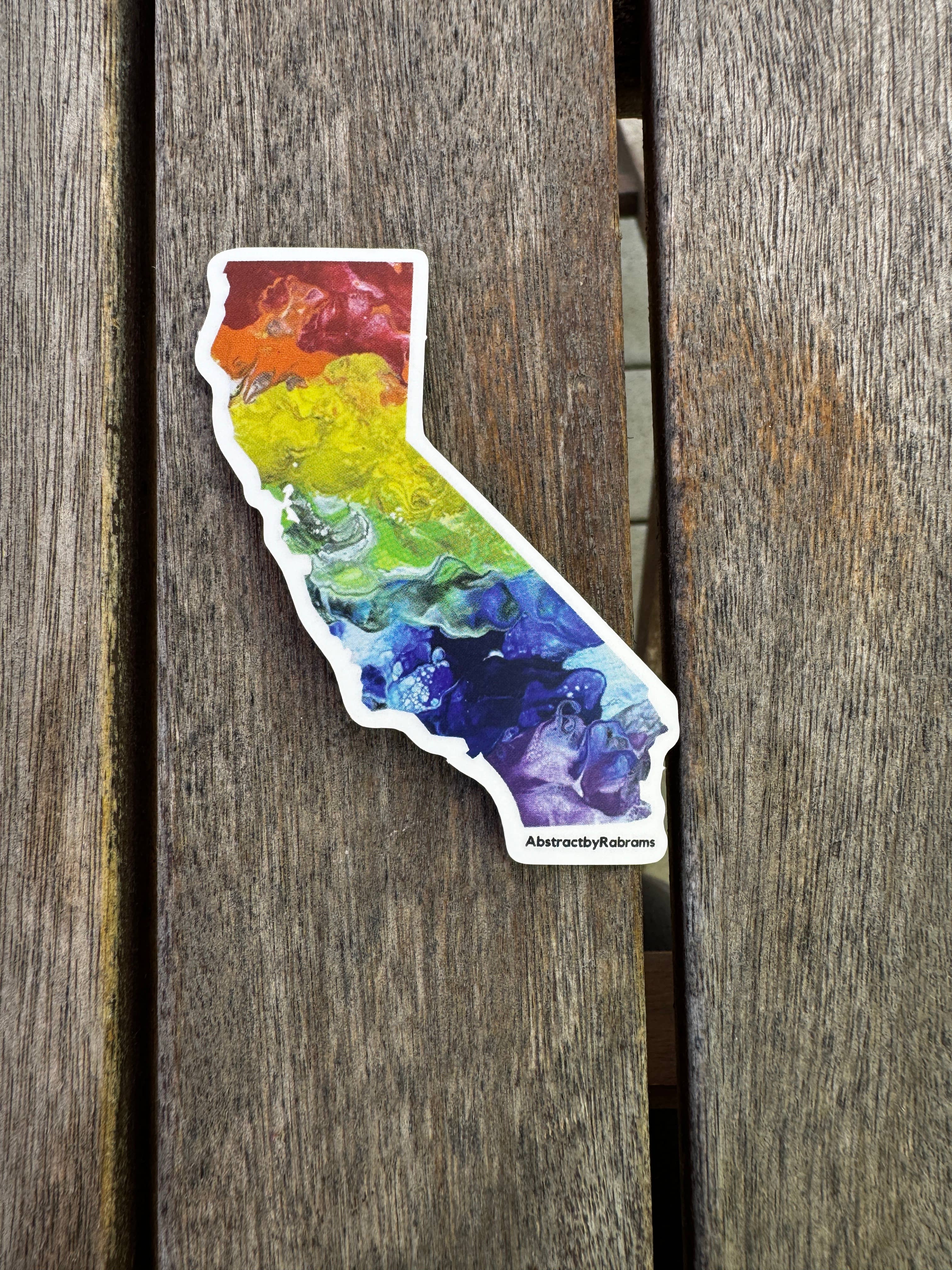 AbstractbyRabrams - Wholesale Sticker - California State Sticker LGBTQ Rainbow Lesbian Trans Pride5