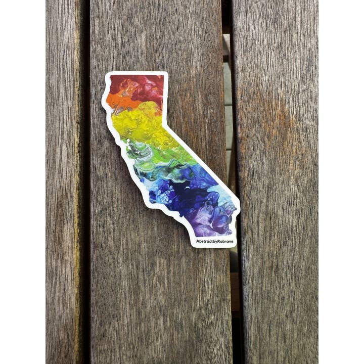 AbstractbyRabrams - Wholesale Sticker - California State Sticker LGBTQ Rainbow Lesbian Trans Pride5