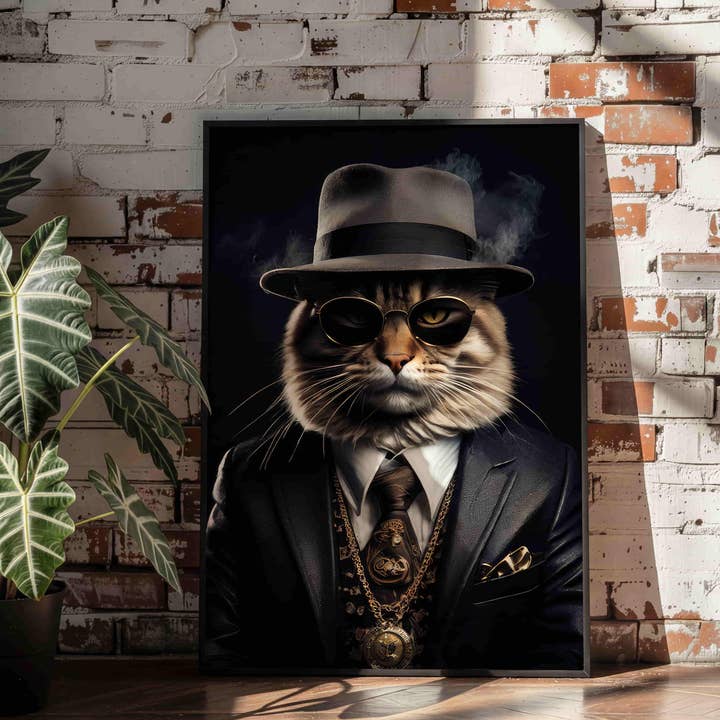 Felix Fashion | Unique Cat Wall Art Print for wholesale by Belter Prints