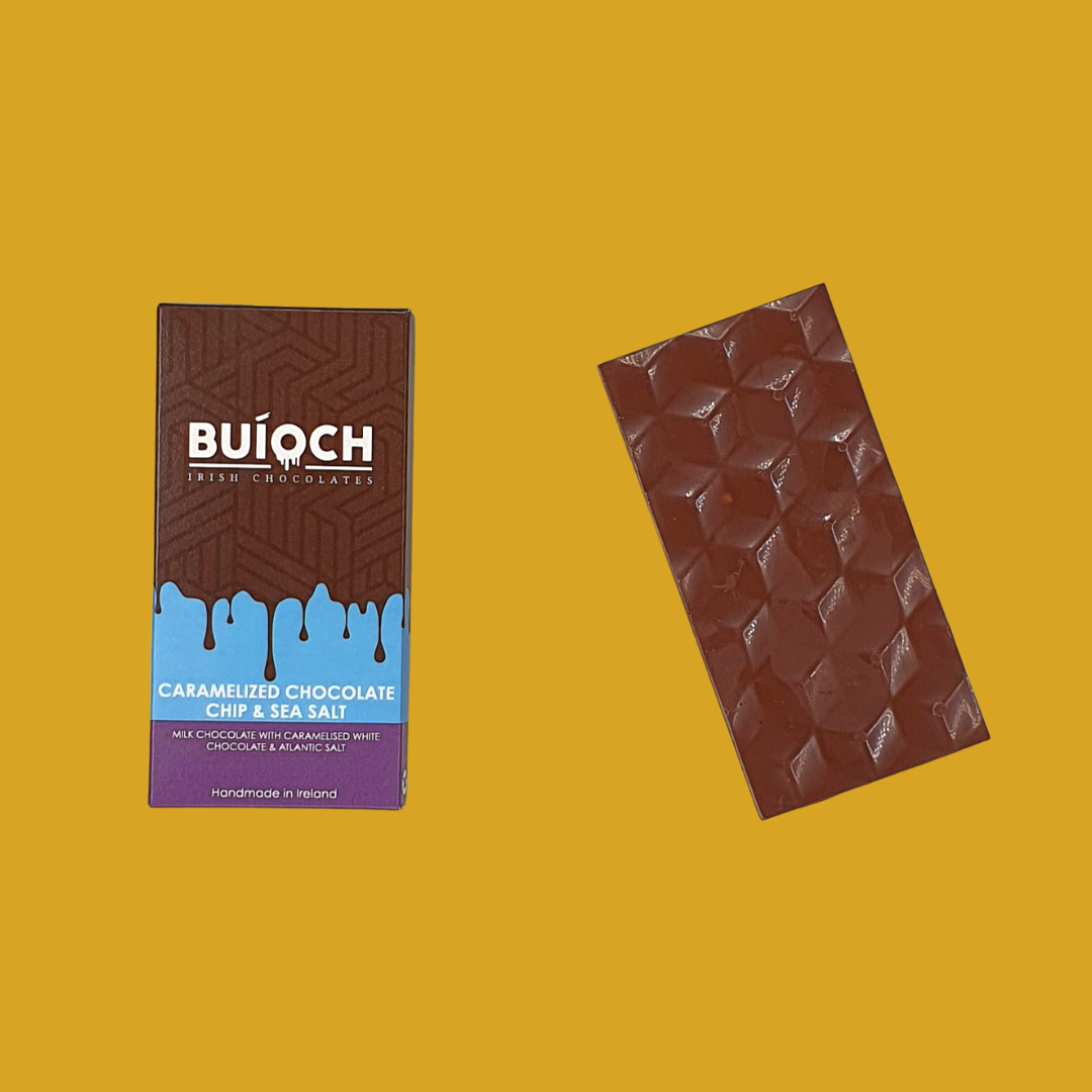 Buíoch Irish Chocolates - Wholesale Chocolate Bar - Caramelized Chocolate Chip & Sea Salt Bar2