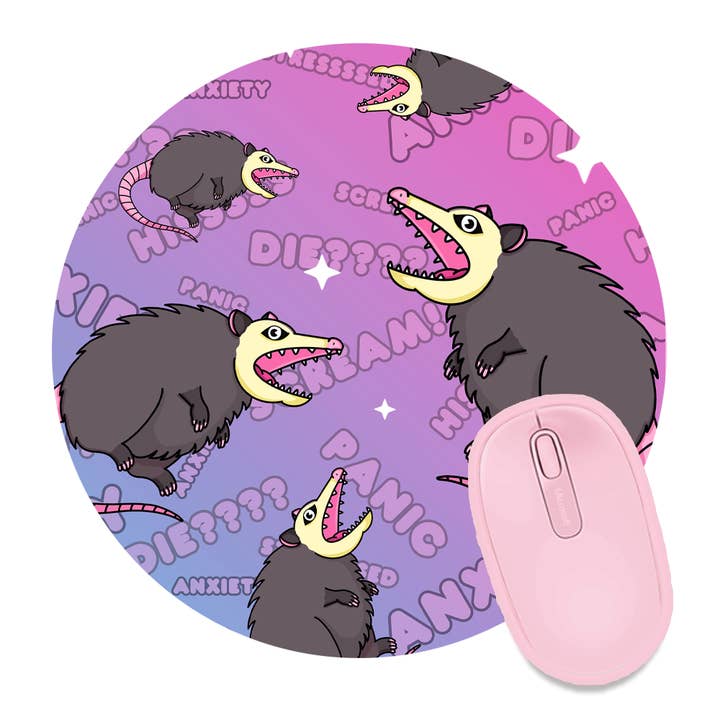 Screaming Possum Mousepad for wholesale by Lil Charmery