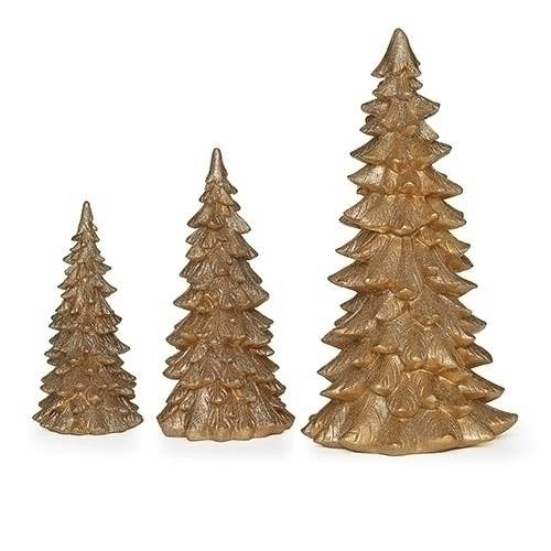 Roman - Wholesale Christmas Decoration - Gold Tree with Gold Glitter; 3-piece Set0
