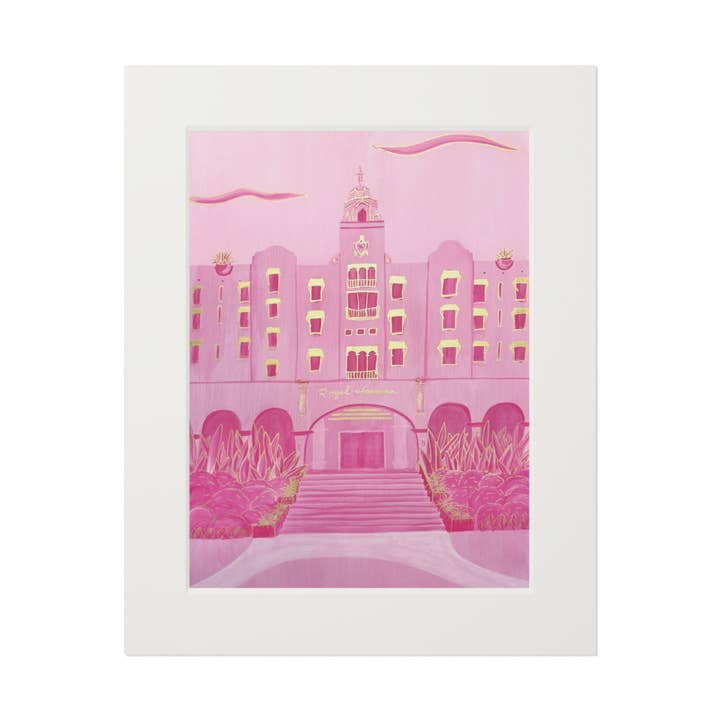 La impresión del Royal Hawaiian Hotel para venta al por mayor de Kimberly Ratliff Art