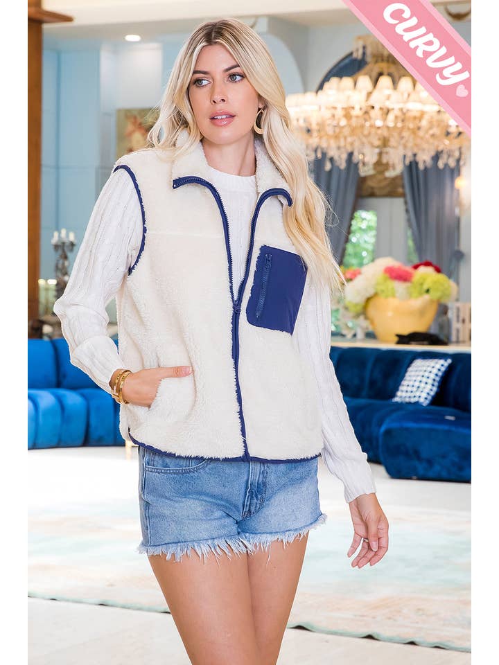 Sweet Lovely by Jen - Wholesale Outerwear Vest - Women's - SW459PL SHERPA VEST20