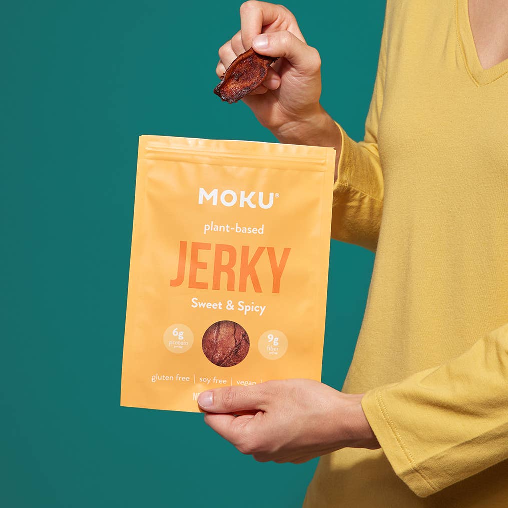 Moku Foods - Vendita all'ingrosso Carni essiccate - MOKU Jerky di Funghi, Dolce & Piccante, 2oz4
